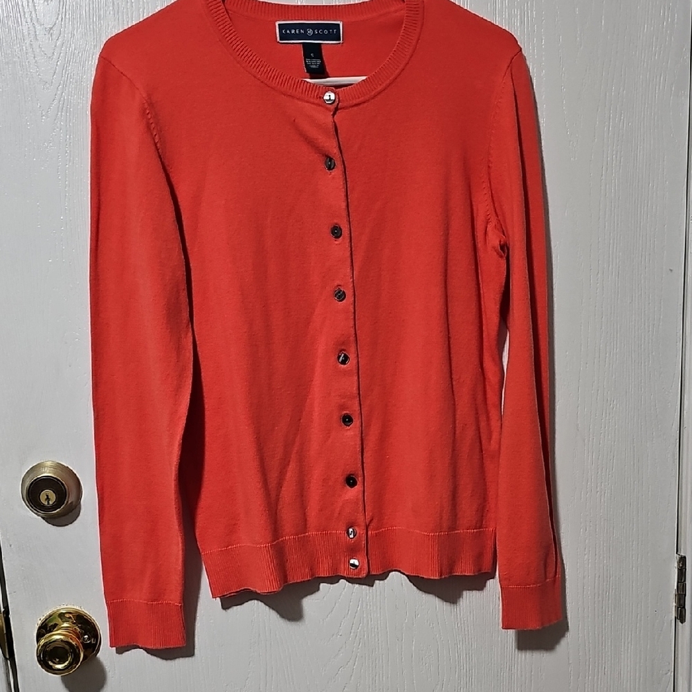 Karen Scott Women's Bold Red Cardigan